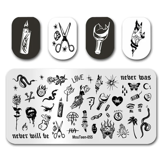 NovaGlow™ Nail Art Design Plate Set
