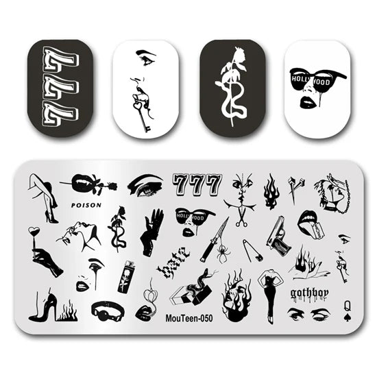NovaGlow™ Nail Art Design Plate Set