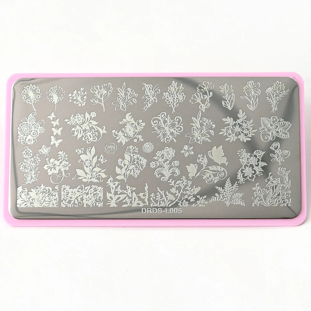 NovaGlow™ Floral & Pattern Nail Design Plate Collection