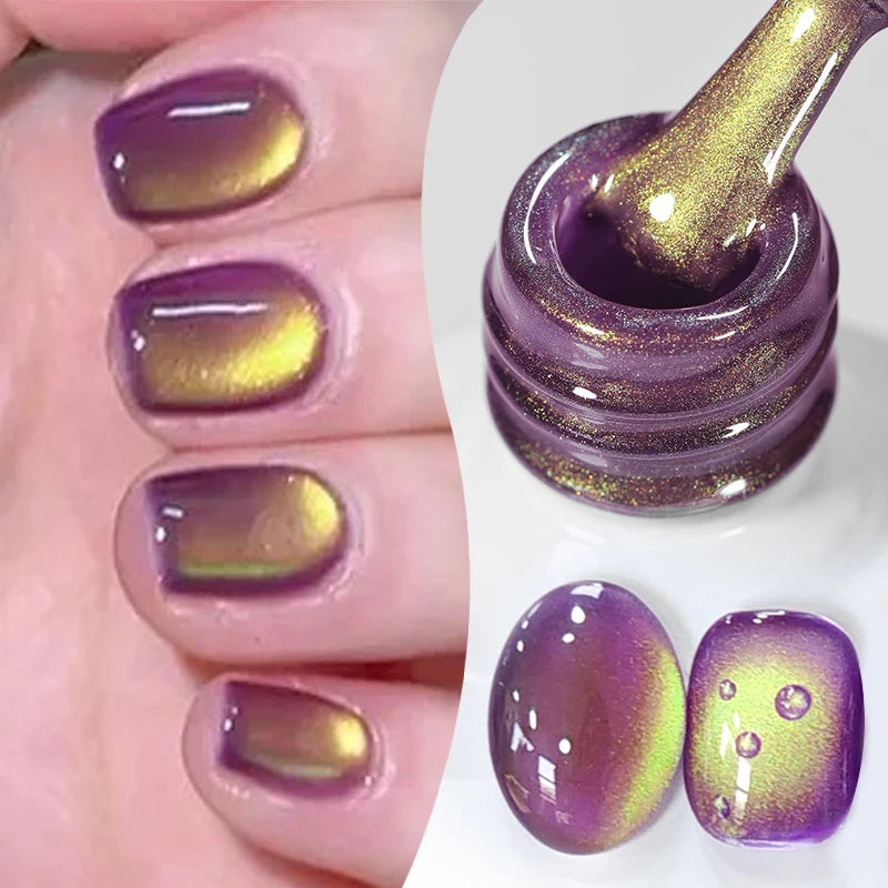 NovaGlow™ Cat Eye Magnetic Gel Polish – Blueberry Shine Series