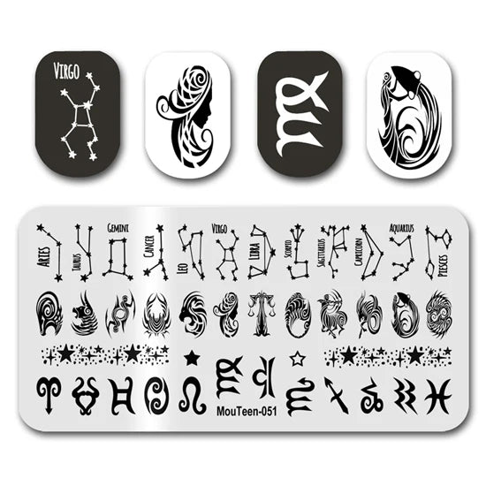 NovaGlow™ Nail Art Design Plate Set