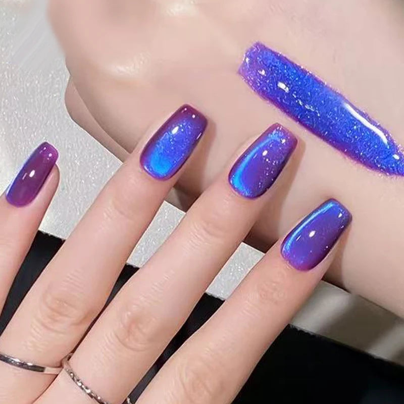 NovaGlow™ Cat Eye Magnetic Gel Polish – Blueberry Shine Series