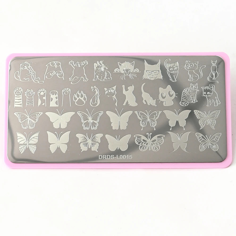 NovaGlow™ Floral & Pattern Nail Design Plate Collection