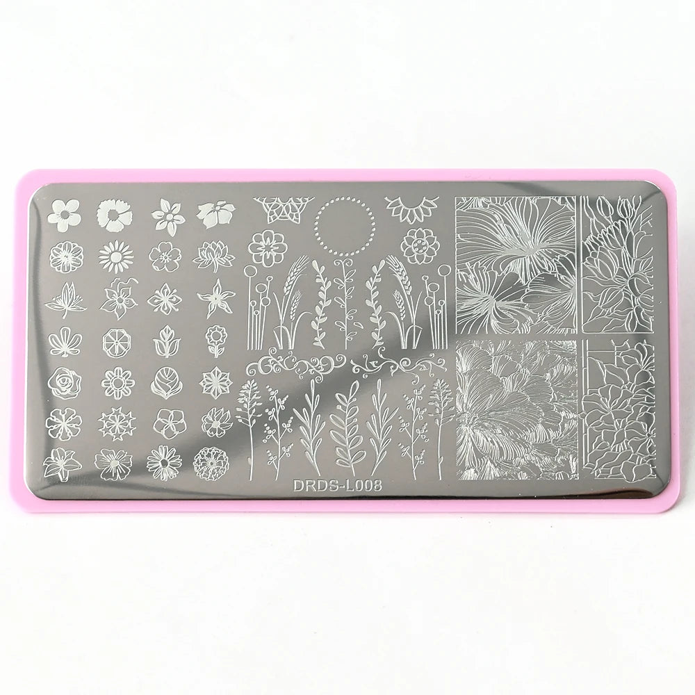 NovaGlow™ Floral & Pattern Nail Design Plate Collection