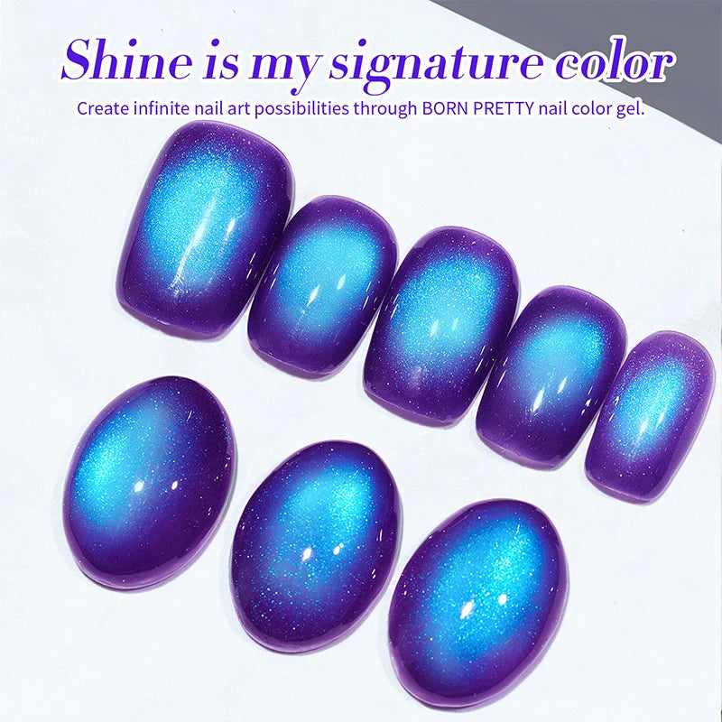 NovaGlow™ Cat Eye Magnetic Gel Polish – Blueberry Shine Series