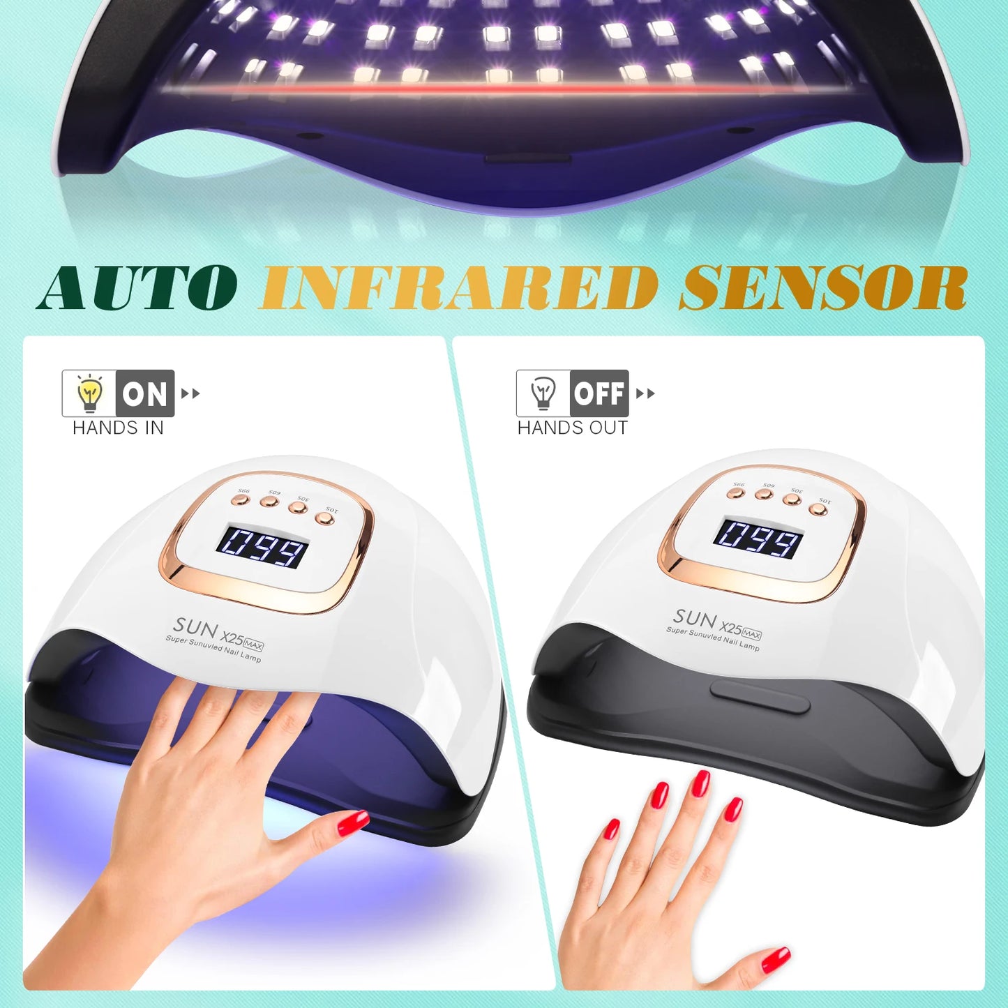 NovaGlow™ 380W Professional Nail Lamp – 84 LED Fast-Dry Gel Curing Light