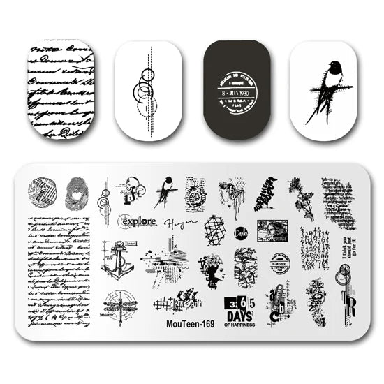 NovaGlow™ Nail Art Design Plate Set