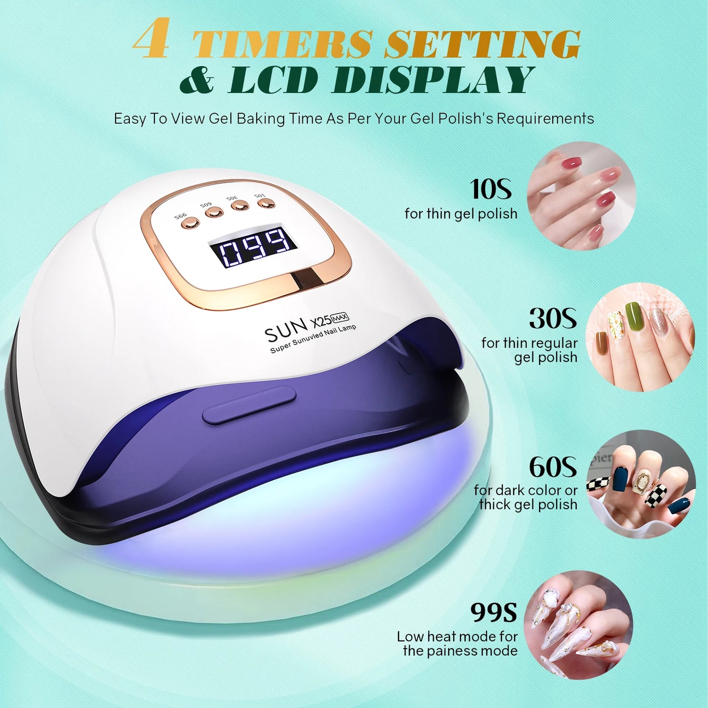 NovaGlow™ 380W Professional Nail Lamp – 84 LED Fast-Dry Gel Curing Light