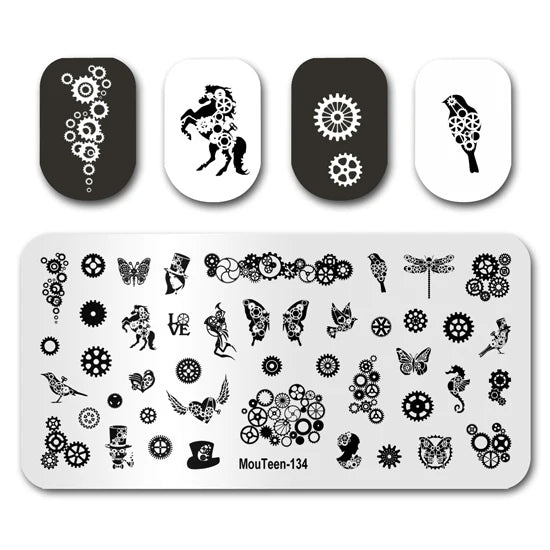 NovaGlow™ Nail Art Design Plate Set