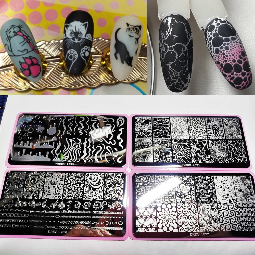 NovaGlow™ Floral & Pattern Nail Design Plate Collection