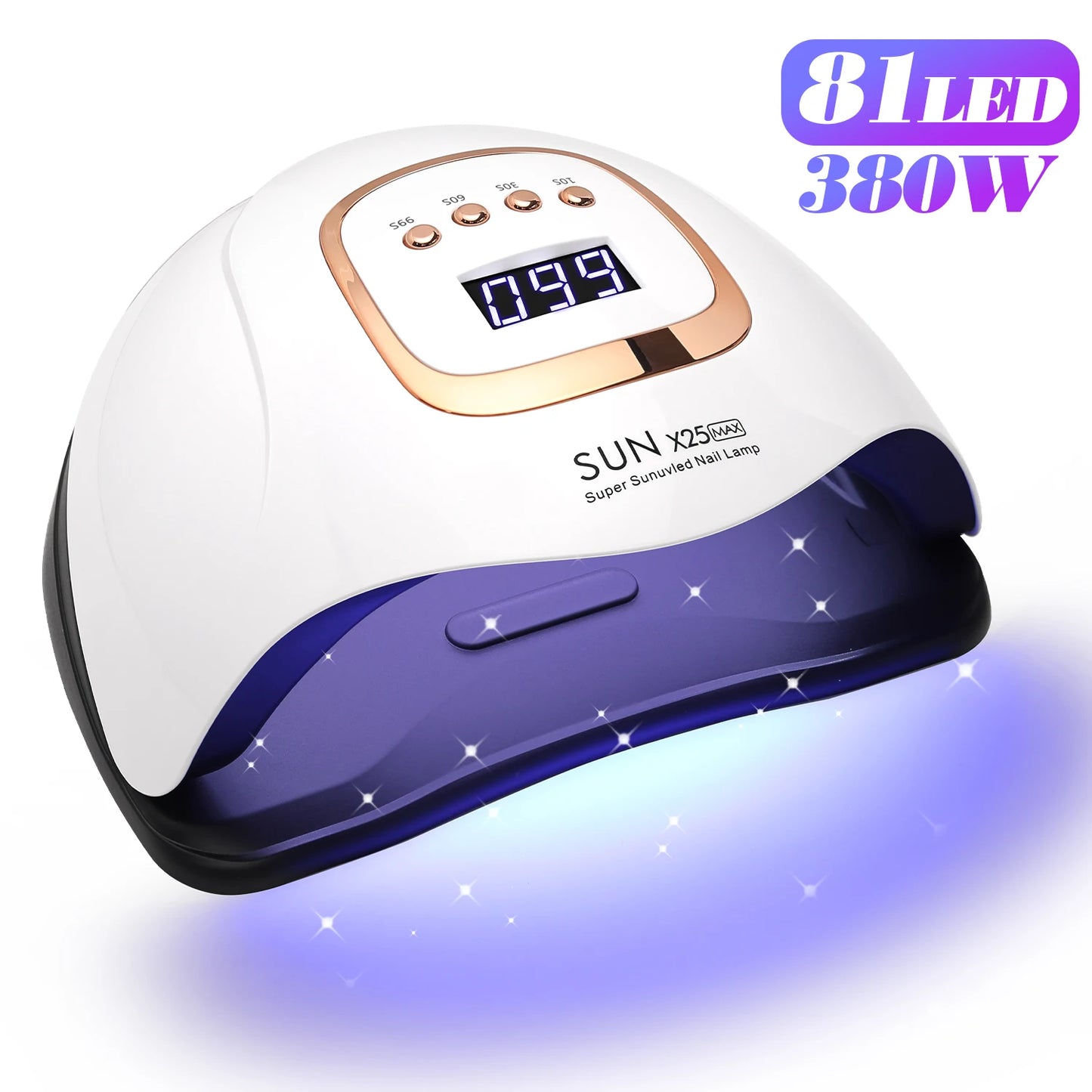 NovaGlow™ 380W Professional Nail Lamp – 84 LED Fast-Dry Gel Curing Light
