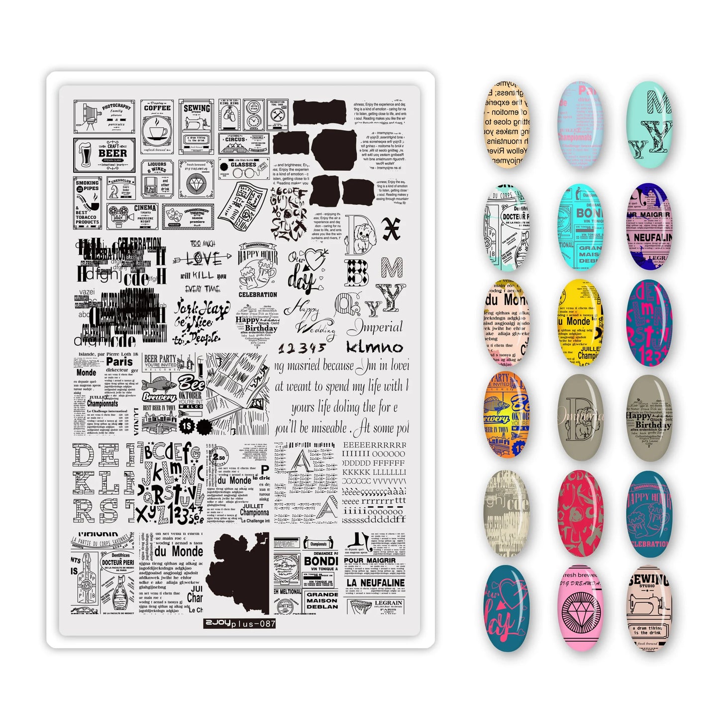 NovaGlow™ Floral & Pattern Nail Design Plate Collection